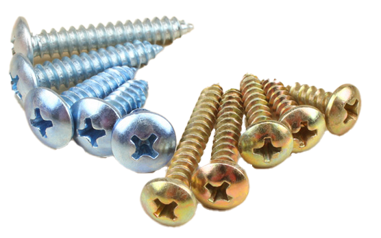 Self-tapping screws Philips Flat combo color zinc blue white - 4x12mm cross big flat head self-tapping 100 pcs