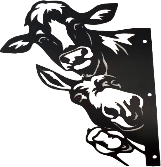 Farm Art Cow Donkey Duck Powder Coater Steel Art 25cm