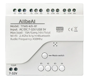 Wifi Smart Home 4 Channel Relay Controller with Alexa, Google, Tuya Smart Life