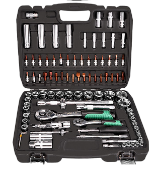Car Repair Socket set multi-function Ratchet Wrench Set - 72-tooth curved handle ratchet set (94-piece set)