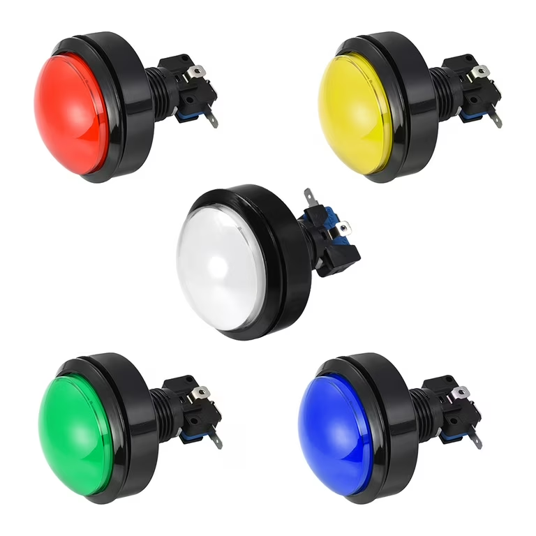 Large Backlit 12V Push Button 60mm