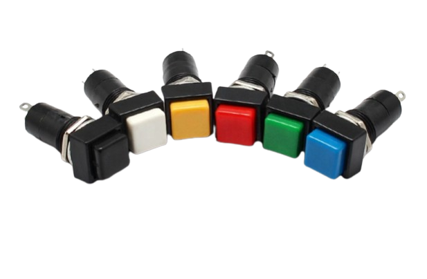 Screw Mount Push Button PBS-12B - Black