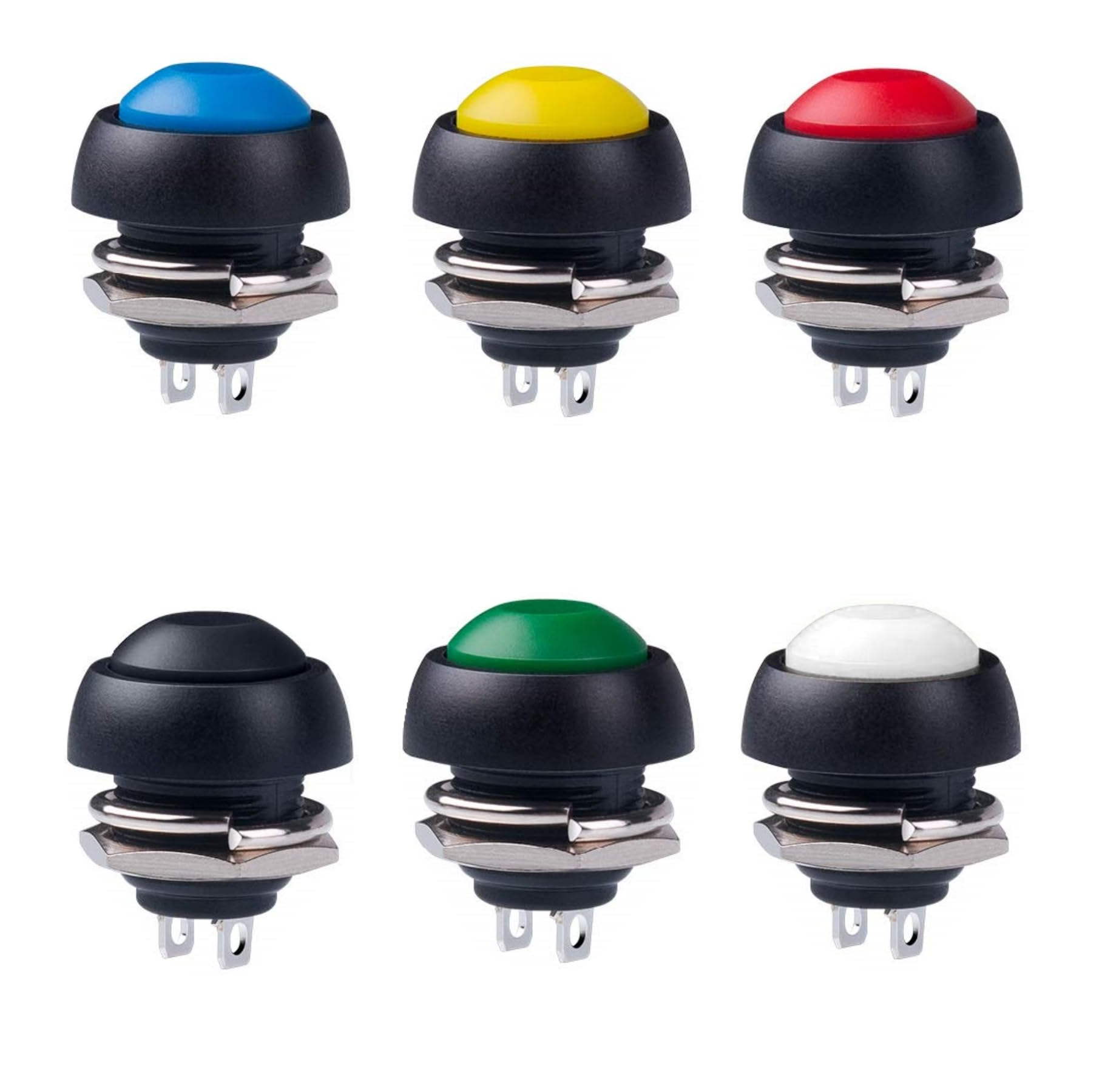 Screw Mount Push Button PBS-33B - Black