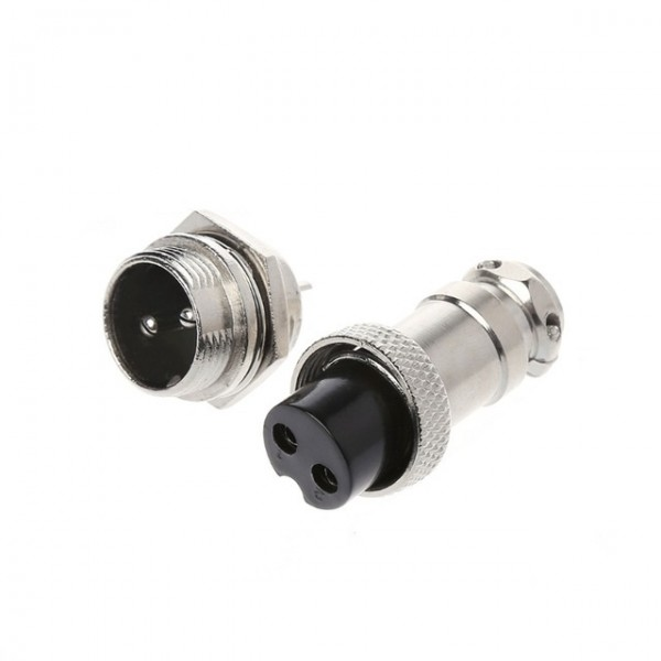 Aviation Plug GX16-2 Metal Male Female Pair GX16 Connector