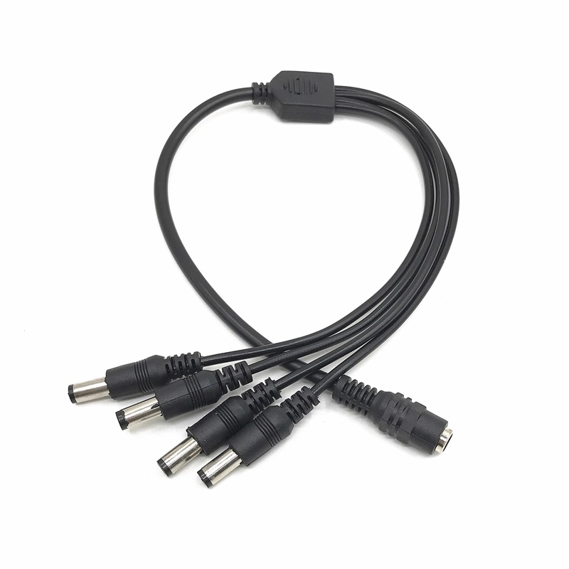 5.5*2.1mm 1 Female to 4 Male DC Power Splitter Adapter Cable