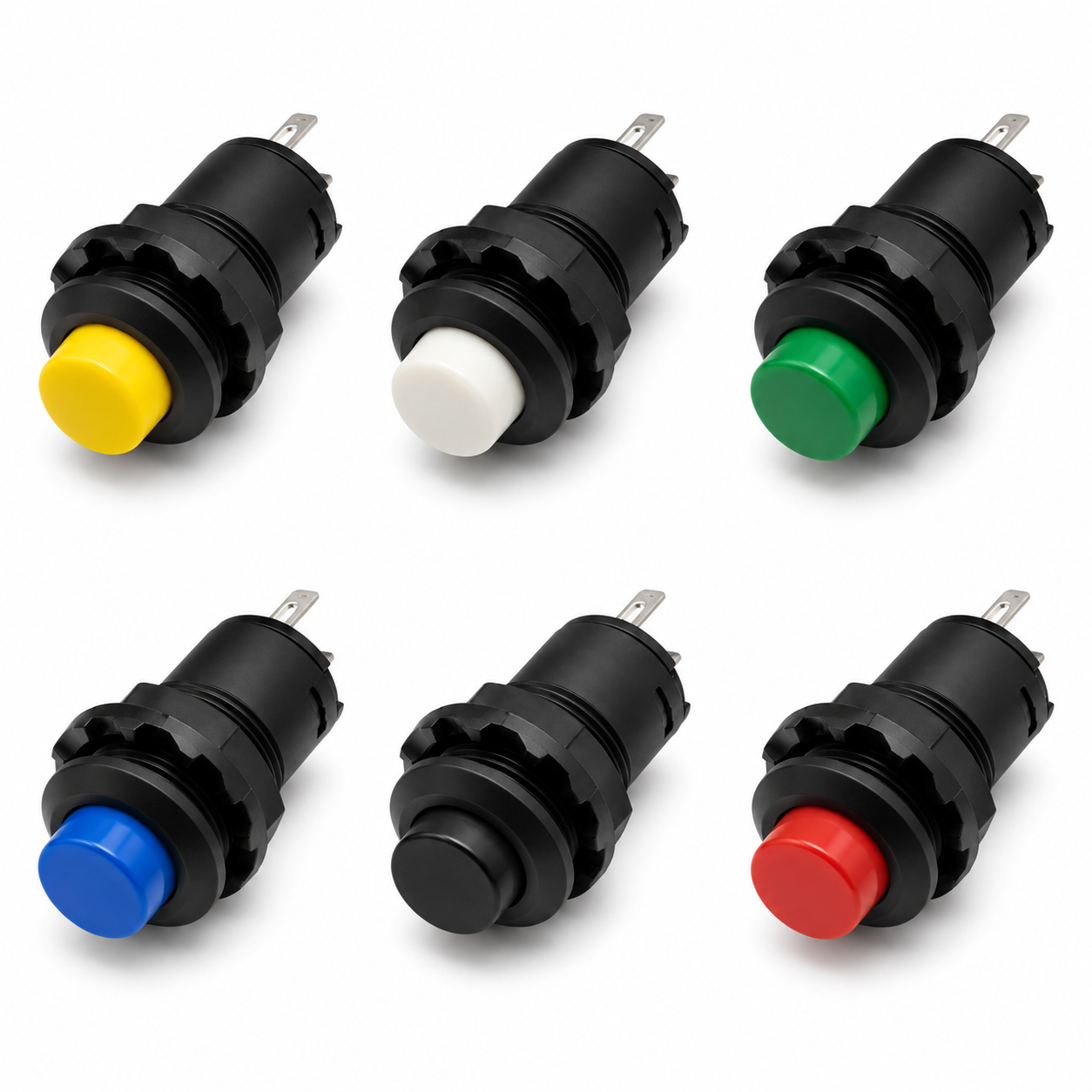 12mm DS-428 Self Locking Push Button - (Colour Selection)