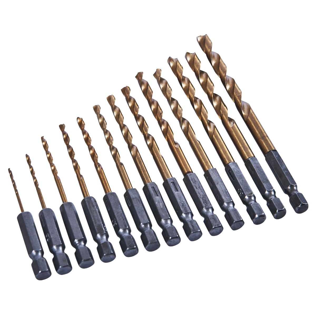 Titanium Plated Drill Bits with Hex Shraft 13 Pack