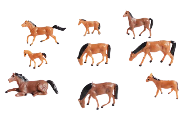 HO Scale Horses 10pcs