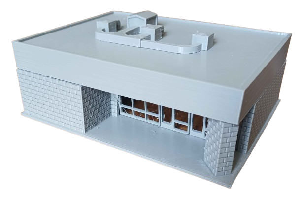 HO Model Retail Shop Building