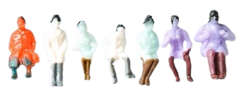 HO Model Sitting People 5pcs