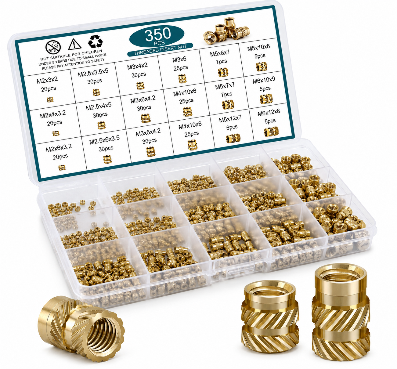 350pcs Hot Melt Threaded Insert for 3D Prints
