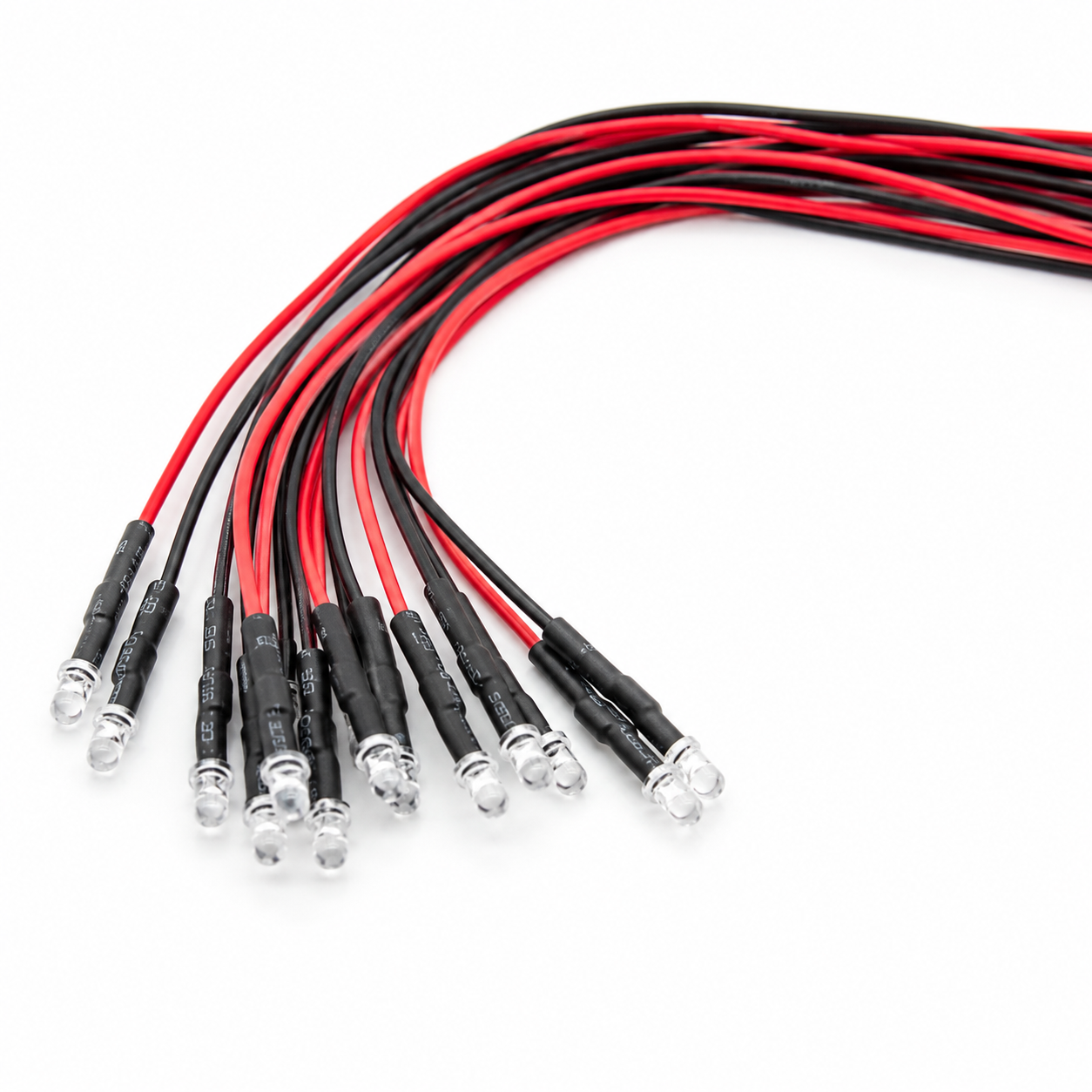 Pre Wired LEDs 10pcs - White 3mm
