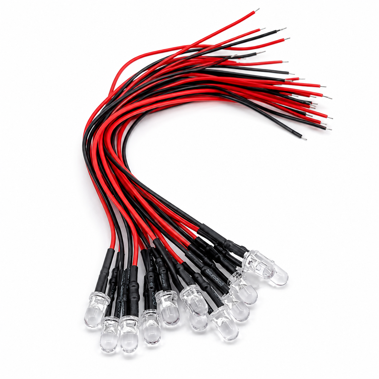 Pre Wired LEDs 10pcs - White 5mm
