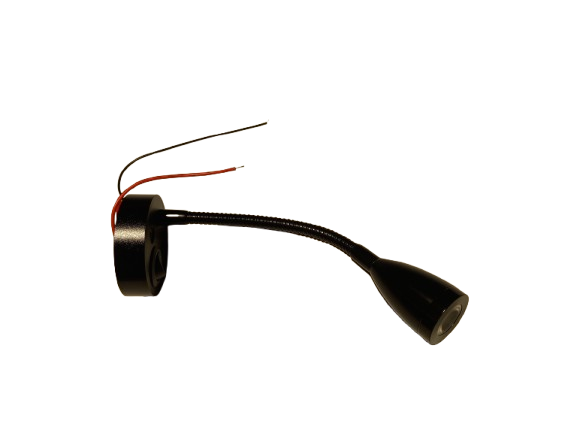 12V Goose Neck Reading Light Black