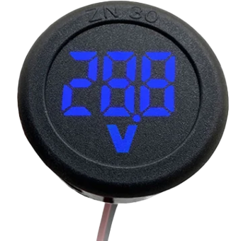 DC4-100V LED Display Circular Two-wire Automotive Voltmeter Blue - DC4-100V LED Display Circular Two-wire Automotive Voltmeter Blue