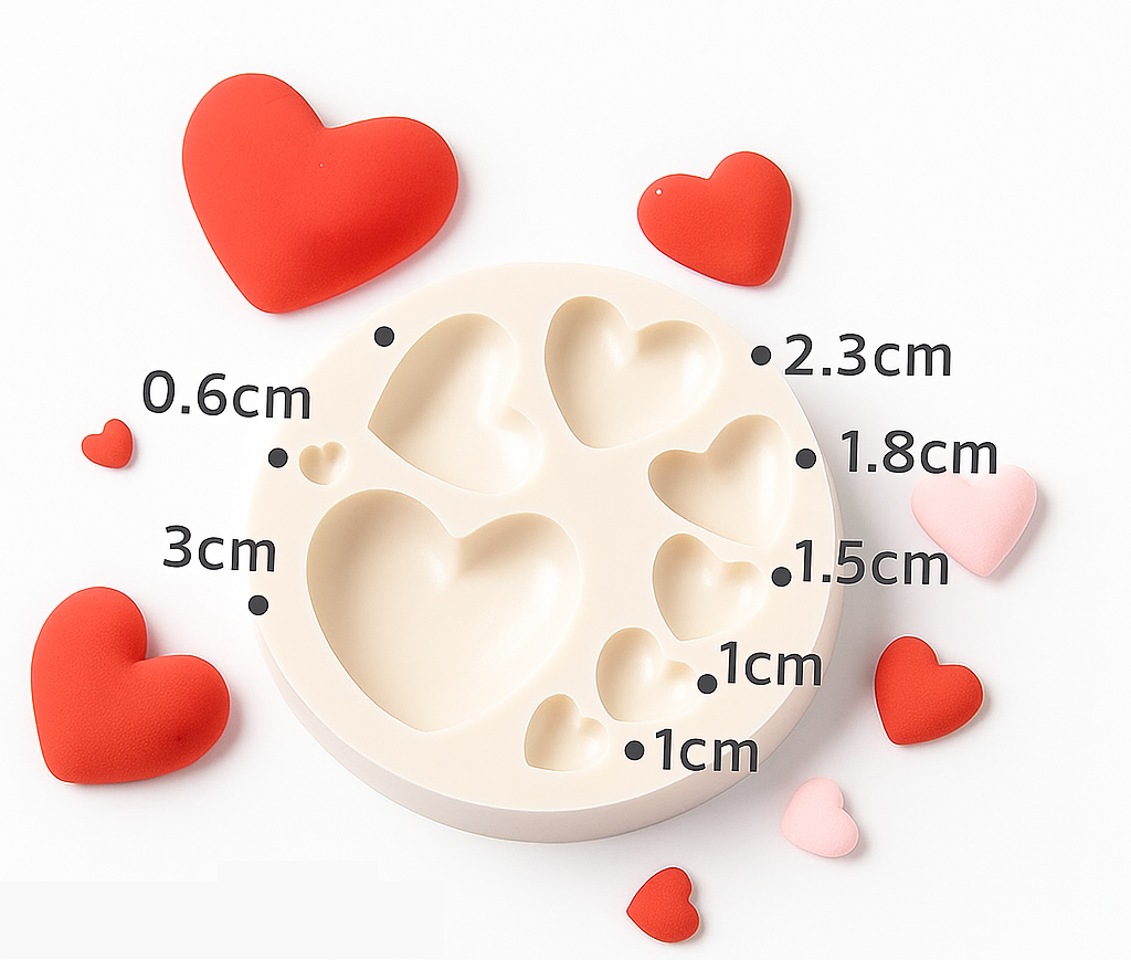 Silicon Mould - Love Hearts
