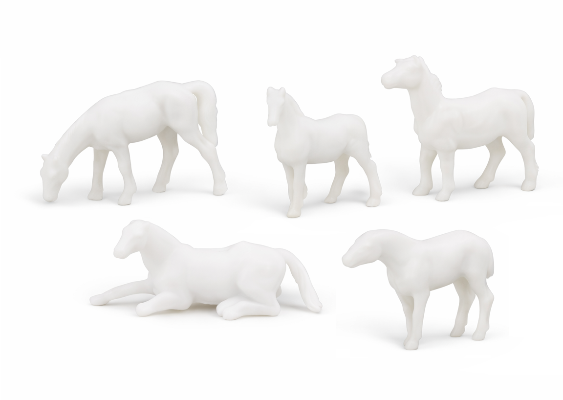 N Scale Horses 5pcs