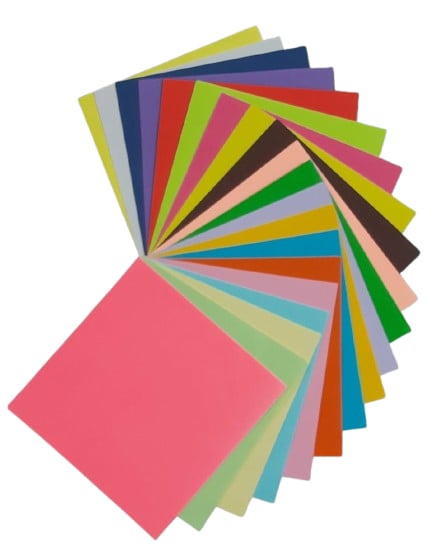Origami colored paper set - 20 colors large 100 sheet