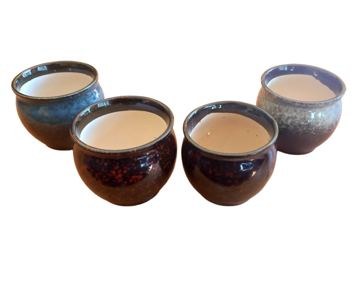 4 Pack of Ceramic Glazed Pots
