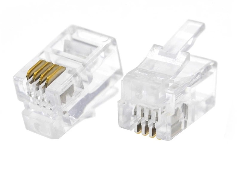 RJ11 Male Crimp Connector 10pcs