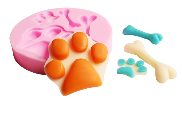 Silicone Mold - Dog Paws & Bones
