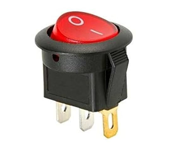 3 Pin 2 Position Rocker Switch 12V Back Light Round