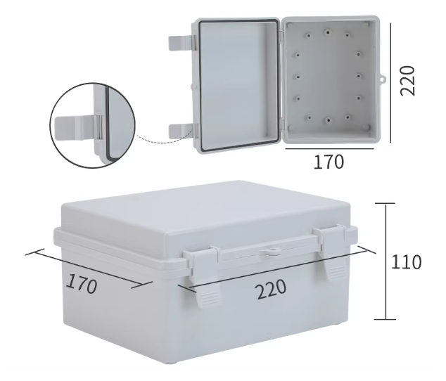 Electronics Project Case - Hinged 220*170*110mm