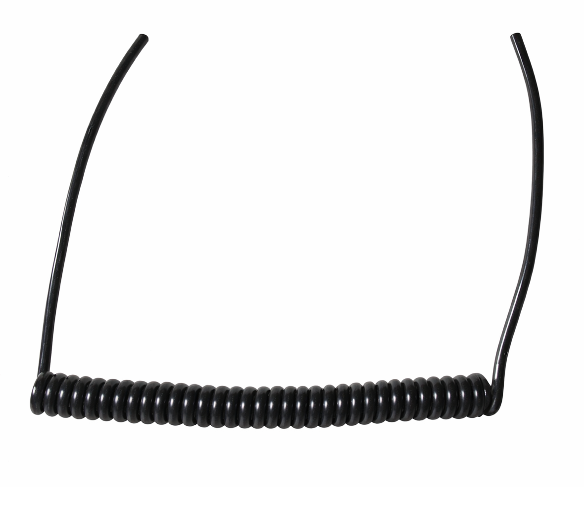 3 Core PU Spiral Cable 0.5mm² – 2.5m Black Coiled Power Cable (High Elasticity)