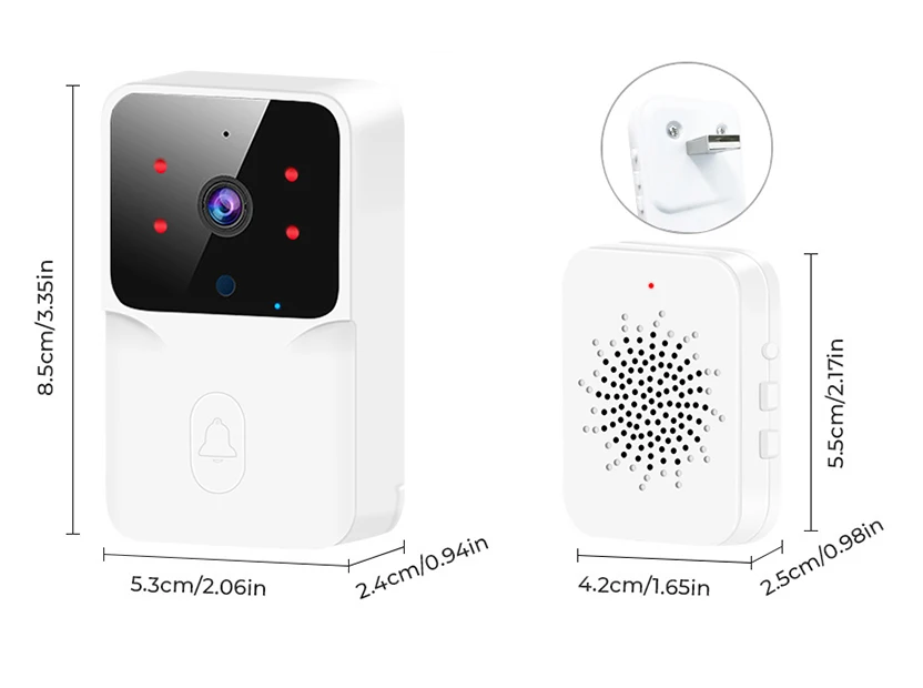 Wifi Smart Home Doorbell Camera Set with Alexa, Google, Tuya Smart Life