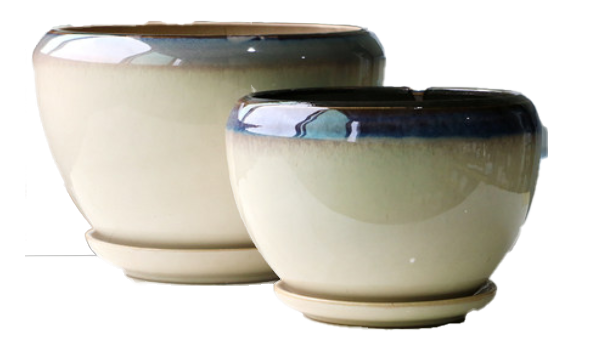 Ceramic Flower Pot - coffee color three-piece suit